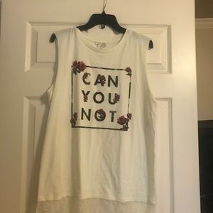 A white sleeveless top